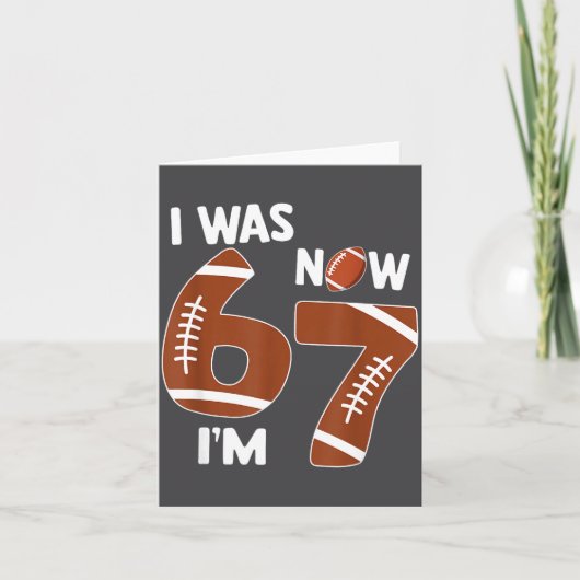 7 Year Old Birthday Shirt Was 6 Now I'm 7 67 Funny Kaart (Voorkant)