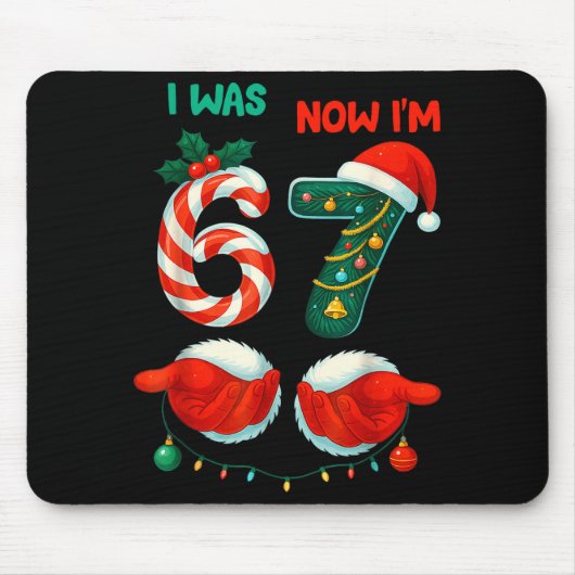 7 Year Old Birthday Shirt Was 6 Now I'm 7 67 Funny Muismat (Voorkant)