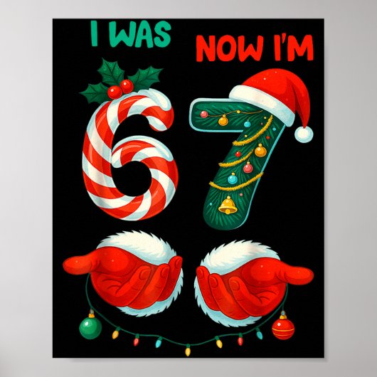 7 Year Old Birthday Shirt Was 6 Now I'm 7 67 Funny Poster (Voorkant)