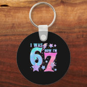 7 Year Old Birthday Shirt Was 6 Now I'm 7 67 Funny Sleutelhanger (Voorkant)