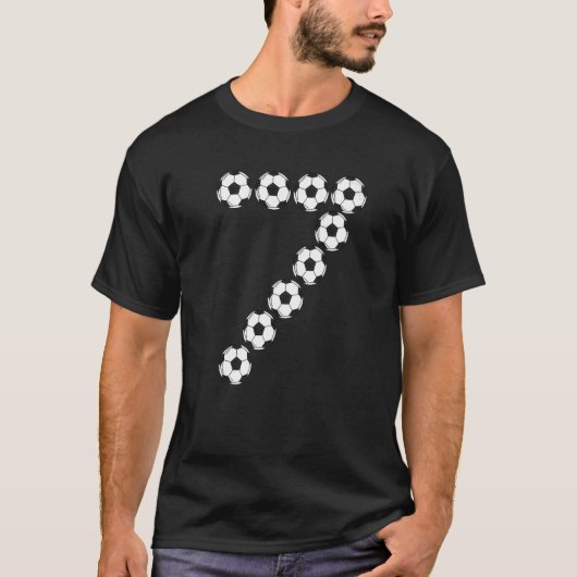 7 Year Old Birthday  Soccer Player T-shirt (Voorkant)