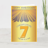 7 Year Sober Anniversary | Golden Ray 12 Step Kaart (Voorkant)