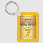 7 Year Sober Anniversary | Golden Ray 12 Step Sleutelhanger (Voorkant)