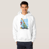 7 years 7th Birthday Mobile Crane Dinosaur Hoodie (Voorkant volledig)