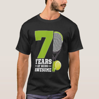 7 Years of Being Awesome Tennis Player 7th Birthda T-shirt