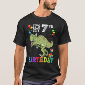 7 Years Old It's My 7th Birthday Dinosaur Rex T-shirt (Voorkant)