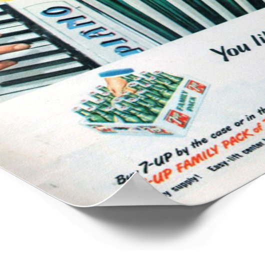 7  zachte Drink retro AD Poster (Hoek)