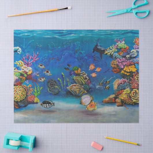 7 Zee Koraalrif-papier Tissuepapier (Craft)