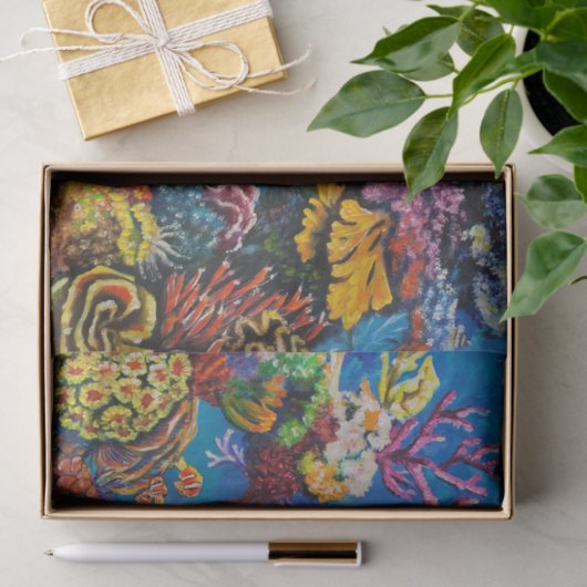 7 Zee Koraalrif-papier Tissuepapier (Geschenk)
