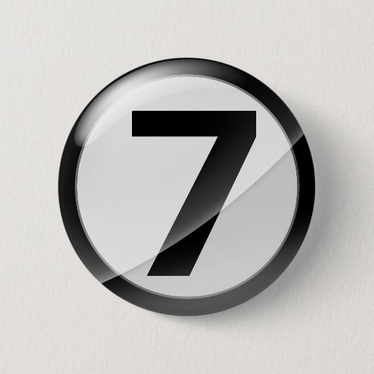 7 zwart ronde button 5,7 cm (Voorkant)
