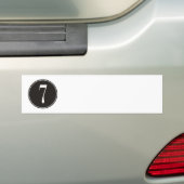 #7 Zwarte Cirkel Bumpersticker (Op auto)
