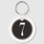 #7 Zwarte Cirkel Sleutelhanger (Voorkant)
