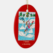 7 Zwringt een zwemmen Keramisch Ornament (Rechts)