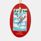 7 Zwringt een zwemmen Keramisch Ornament (Links)