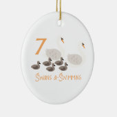 7 Zwringt een zwemmen Keramisch Ornament (Rechts)