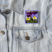 7a Paars blauw geweld Vierkante Button 5,1 Cm (In situ)