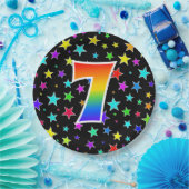 7de evenement: Vet, Fun, kleurrijke regenboog 7 Papieren Bordje (Feest)