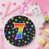 7de evenement: Vet, Fun, kleurrijke regenboog 7 Papieren Bordje (Feest)