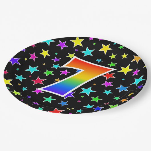 7de evenement: Vet, Fun, kleurrijke regenboog 7 Papieren Bordje (Gekanteld)