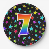 7de evenement: Vet, Fun, kleurrijke regenboog 7 Papieren Bordje (Voorkant)