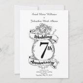 7de huwelijksverjaardag Rozen Kaart (Voorkant)