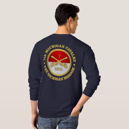 7de Michigan Cavalry (rd) T-shirt (Achterkant volledig)