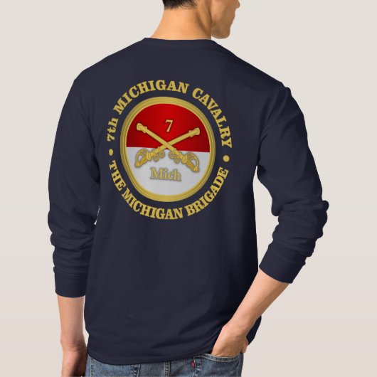 7de Michigan Cavalry (rd) T-shirt (Achterkant)