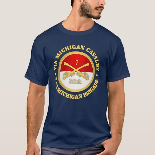 7de Michigan Cavalry (rd) T-shirt (Voorkant)