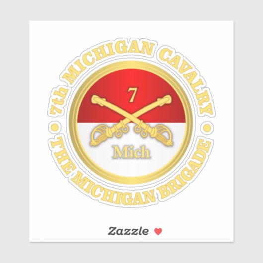 7de Michigan Cavalry Sticker (Vel)