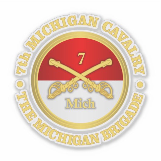 7de Michigan Cavalry Sticker (Voorkant)