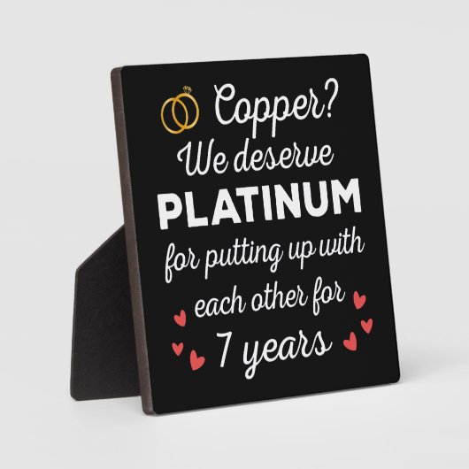 7de trouwdag I - Koper Grappig stel Fotoplaat (Voorkant)