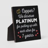 7de trouwdag jubileum I - Koper Grappig Paar Fotoplaat (Voorkant)