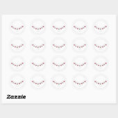 7de trouwdag wol hart slinger ronde sticker (Vel)
