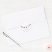 7de trouwdag wol hart slinger ronde sticker (Envelop)