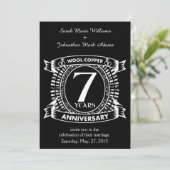 7de trouwdag wol koper kaart (Staand voorkant)