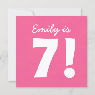 7de Verjaardag Custom Name Roze Stippen voor MEISJ Kaart