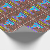 7de verjaardag: Fun, Urban Graffiti geïnspireerd K Cadeaupapier (Hoek)