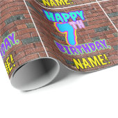 7de verjaardag: Fun, Urban Graffiti geïnspireerd K Cadeaupapier (Rol Hoek)