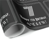 7de verjaardag: Kunst Deco Geïnspireerde look "7" Cadeaupapier (Rol Hoek)
