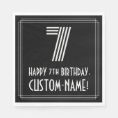 7de verjaardag: Kunst Deco Geïnspireerde look "7"  Servet (Voorkant)