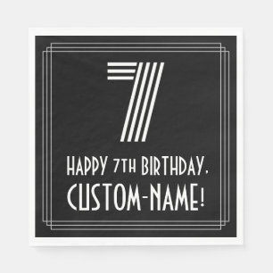 7de verjaardag: Kunst Deco Geïnspireerde look "7"  Servet
