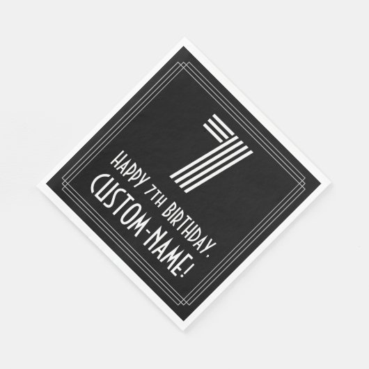 7de verjaardag: Kunst Deco Geïnspireerde look "7"  Servet (Hoek)