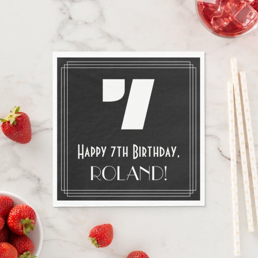 7de verjaardag: Kunst Deco Geïnspireerde look "7"  Servet (Insitu)