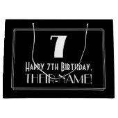 7de verjaardag: Kunst Deco Geïnspireerde stijl "7" Groot Cadeauzakje (Voorkant)