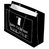 7de verjaardag: Kunst Deco Geïnspireerde stijl "7" Groot Cadeauzakje (Voorkant Gekanteld)
