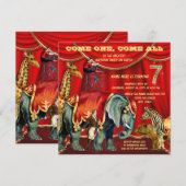 7de verjaardagsfeestje kaart (Voorkant / Achterkant)