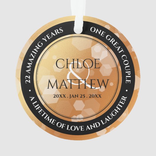 7e 22e 49e Jubileum van koperbruiloft Acryl Ornament (achterkant)