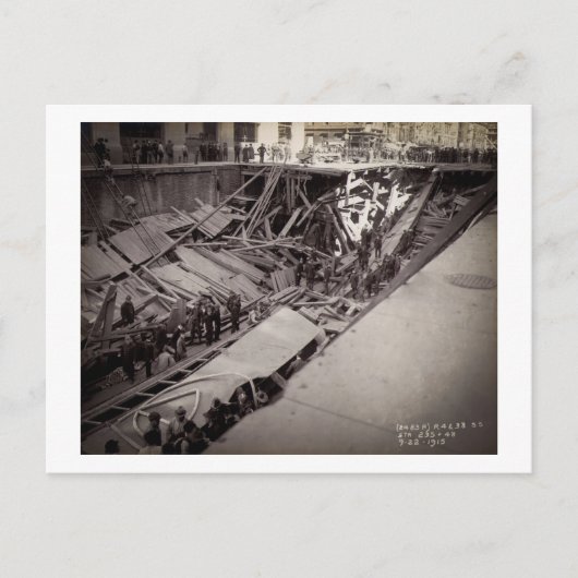 7e Avenue Street Collapse New York City 1915 Briefkaart (Voorkant)
