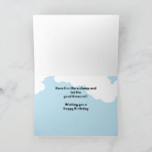 7e Baseball Birthday Eigen naam w/Stick Figuur Kaart (Binnen)