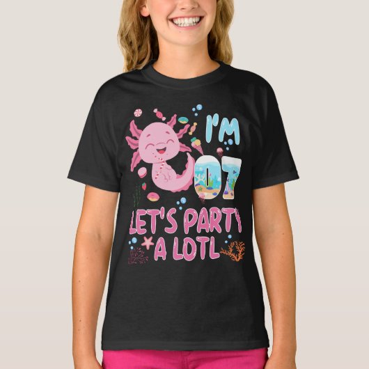 7e ben ik 7-jarig meisje Axolotl Lover Gifts T-shirt (Voorkant)